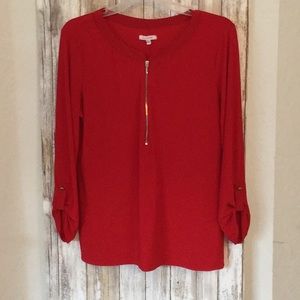 Red longsleeve blouse/ M